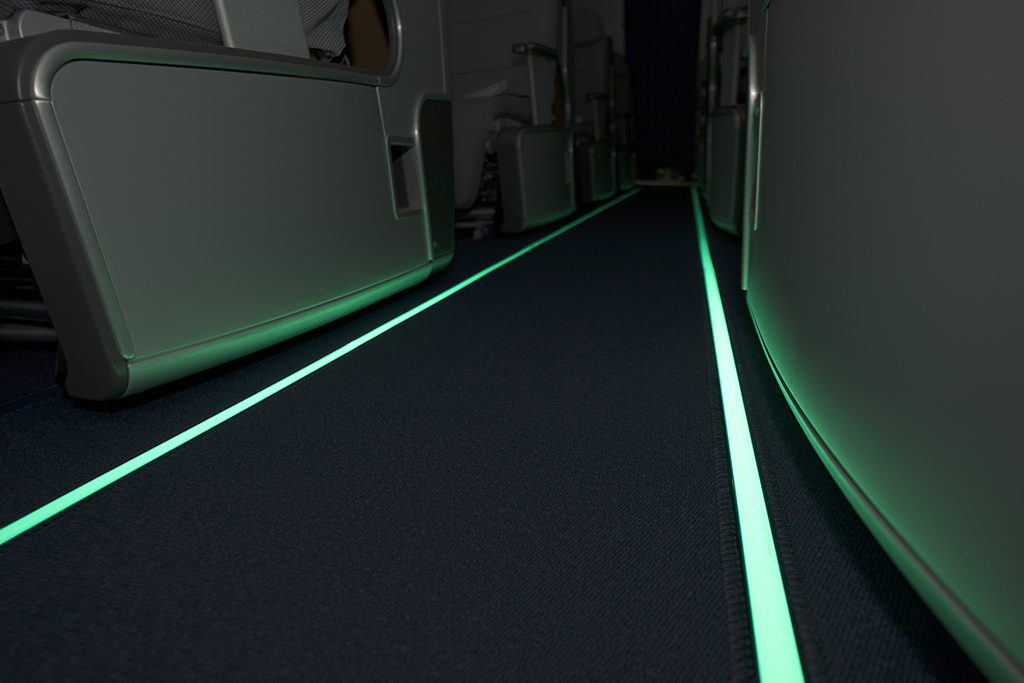 Lufthansa Technik’s GuideU floor path lighting