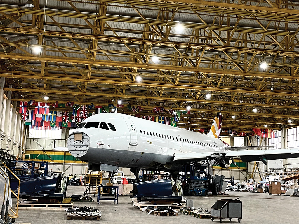 aircraft in hangar