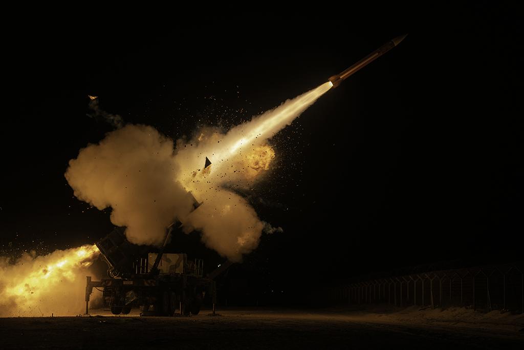 Israeli MIM-104D Patriot missile launch