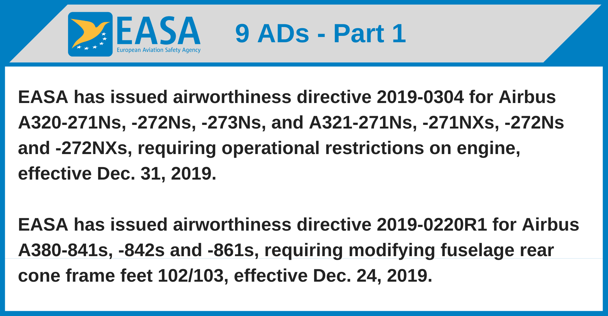 EASA - 9 ADs