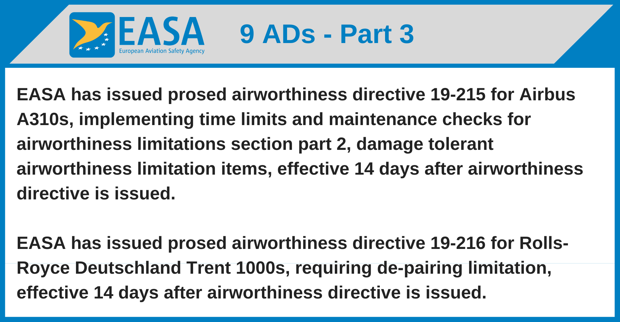 EASA - 9 ADs