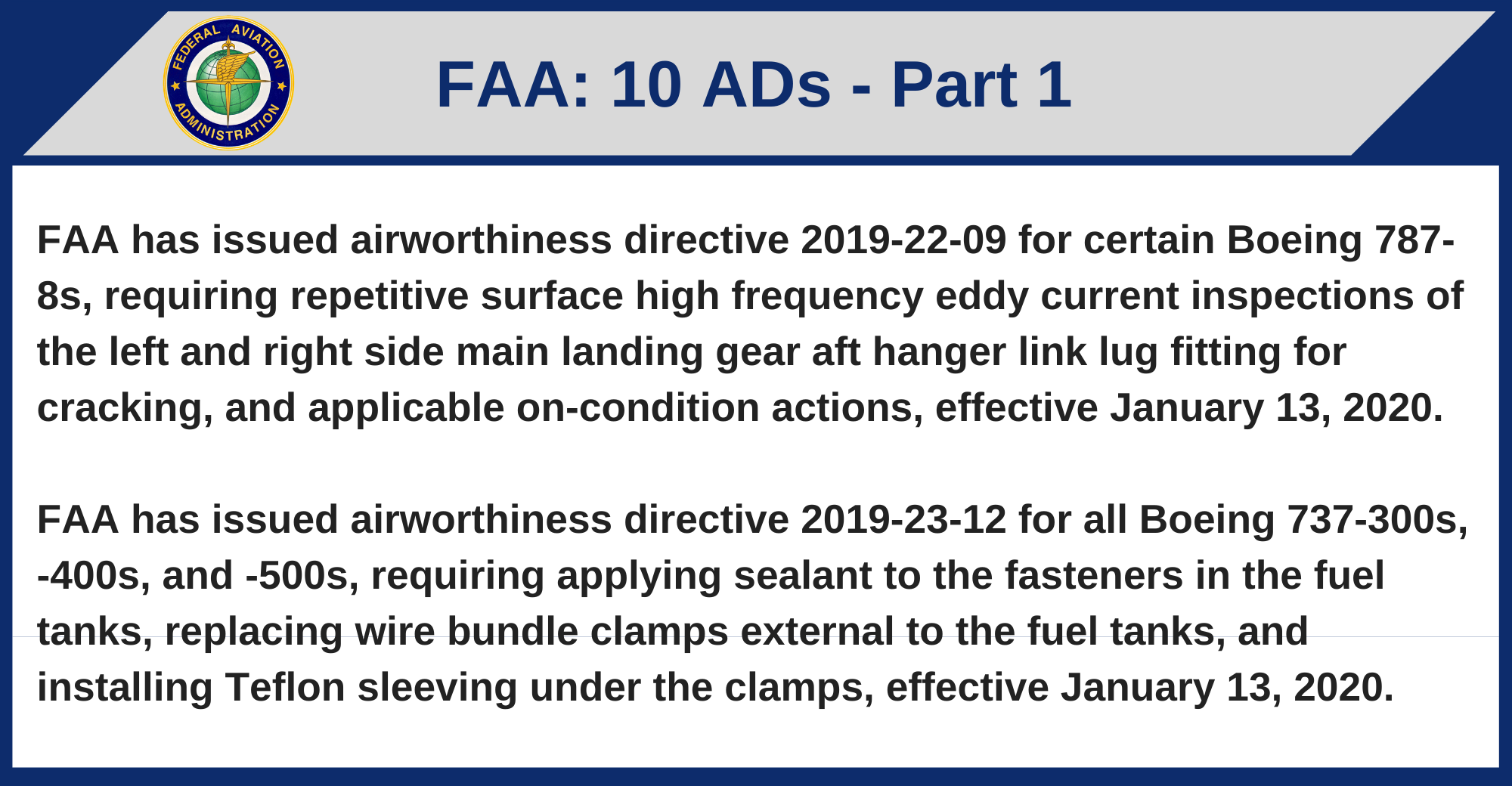 FAA - 10 ADs