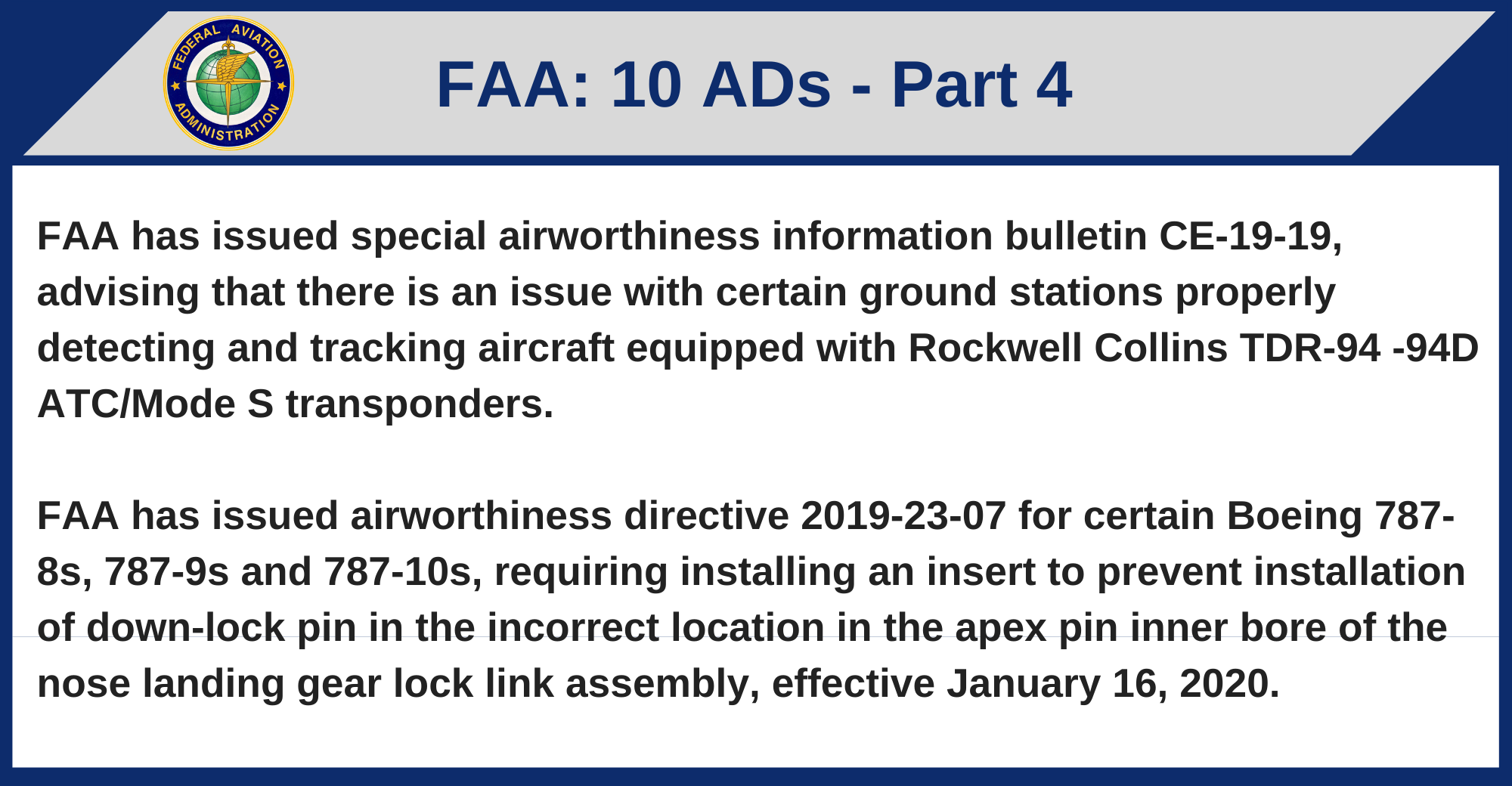 FAA - 10 ADs