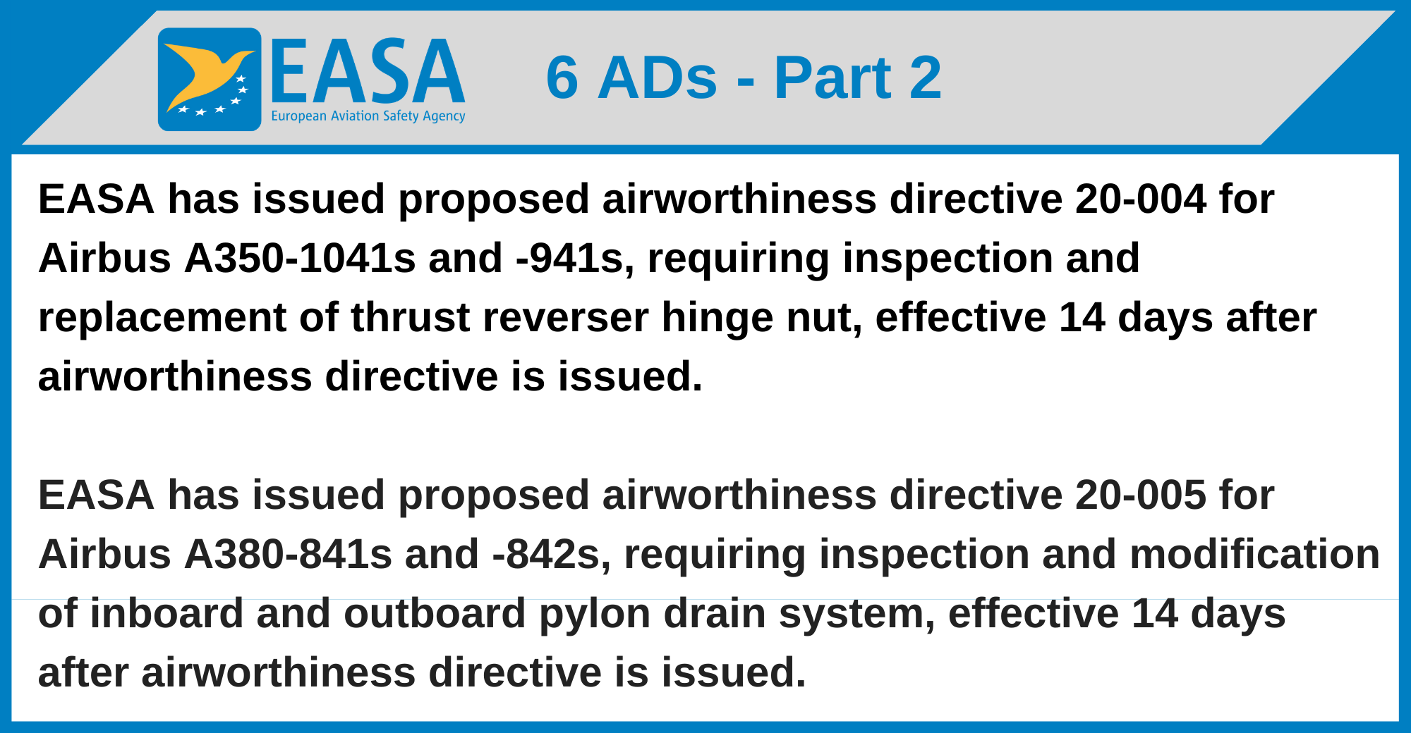 EASA - 6 ADs
