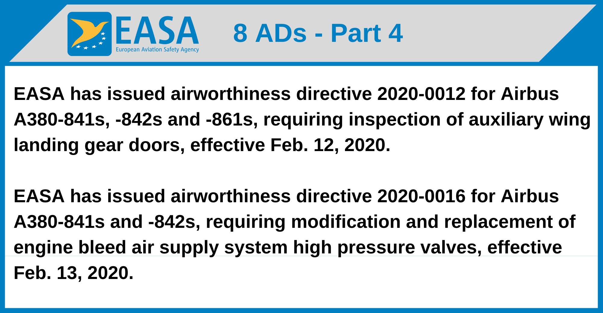 EASA - 8 ADs