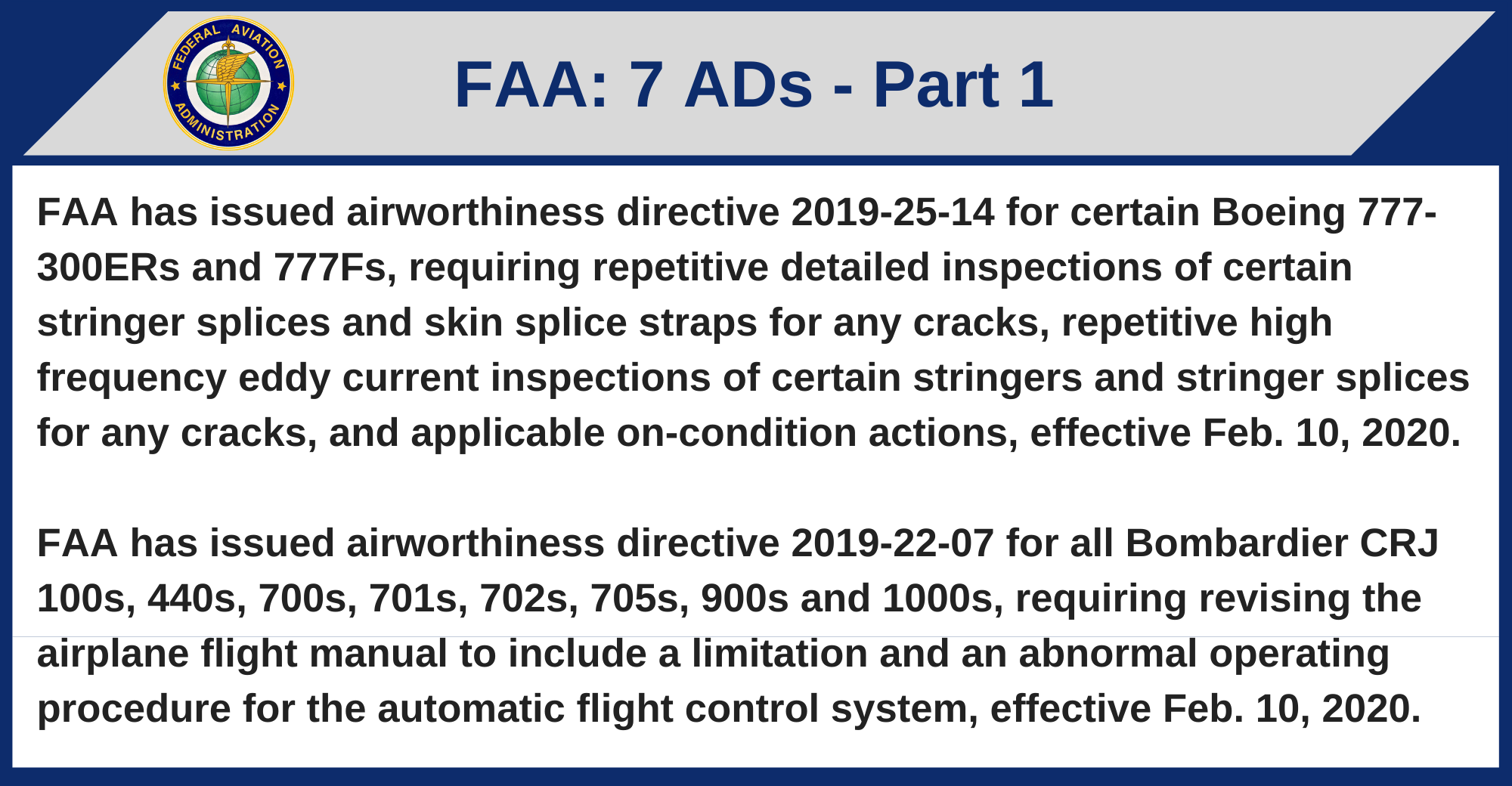 FAA - 7 ADs