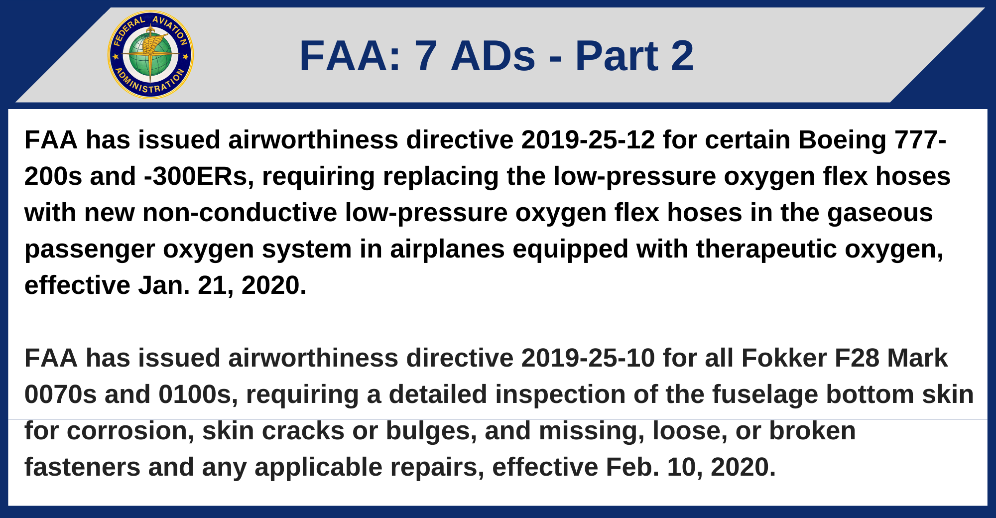 FAA - 7 ADs