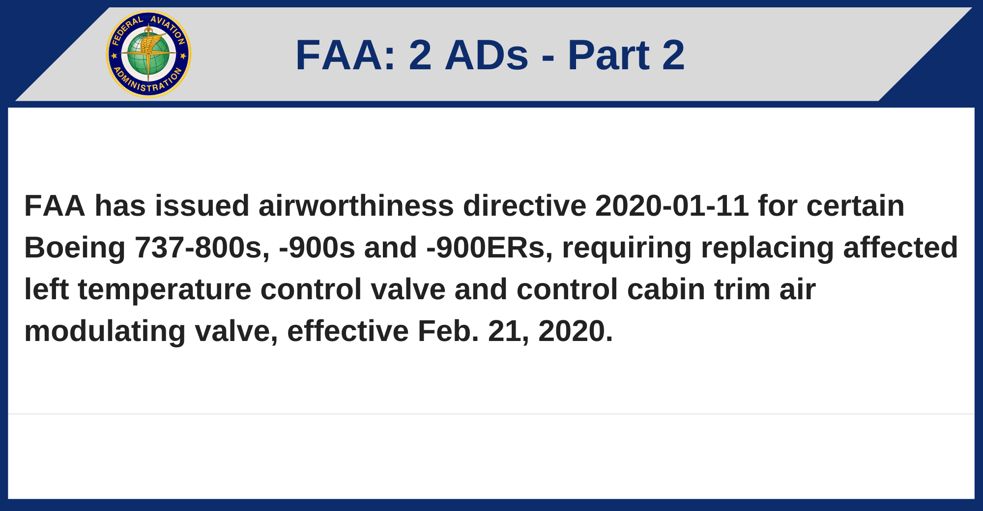 FAA - 2 ADs