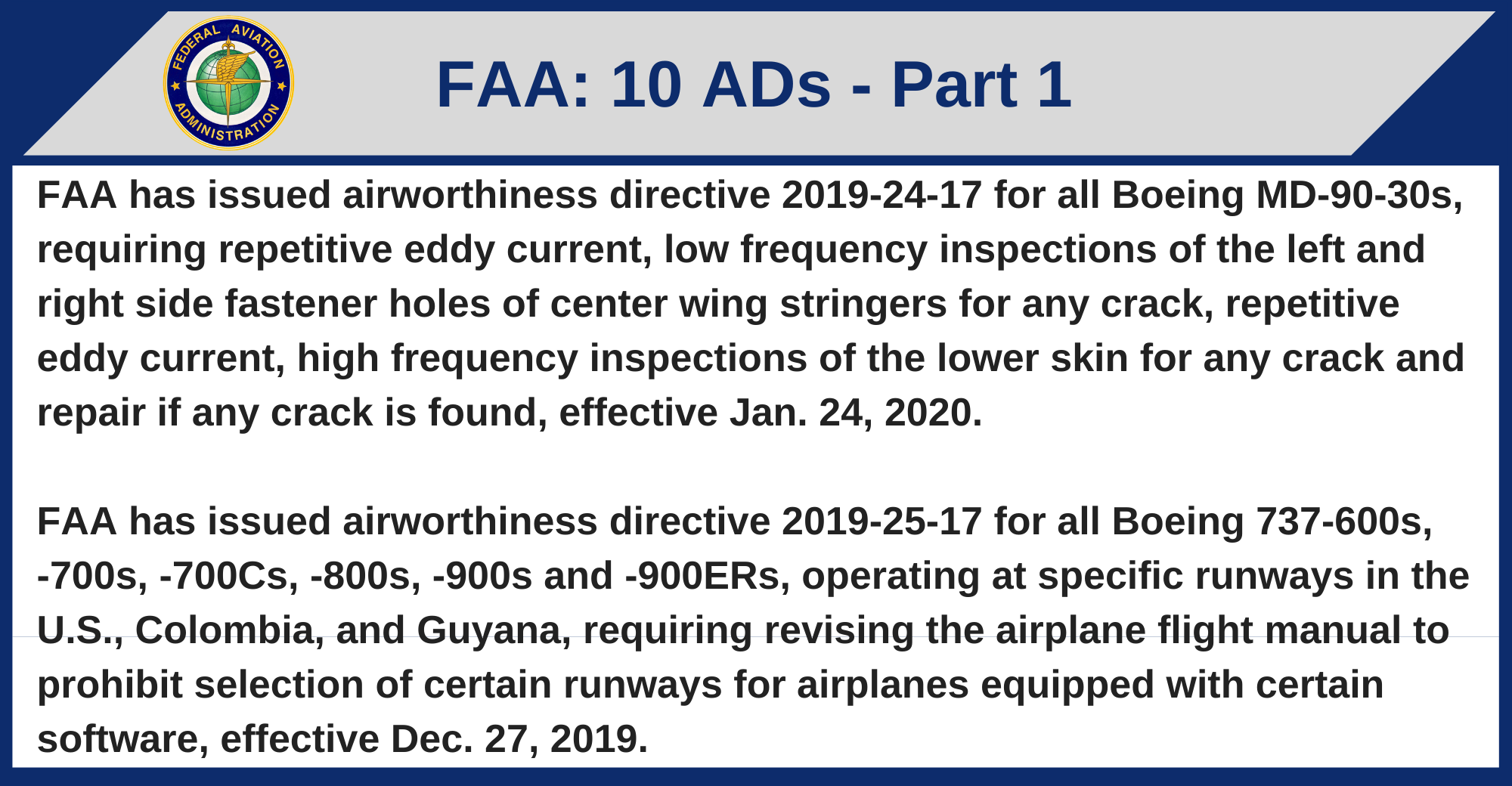 FAA - 10 ADs