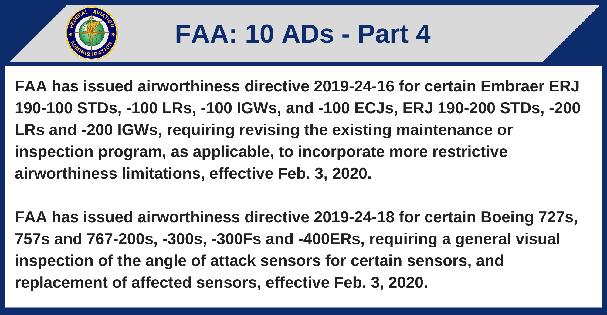 FAA - 10 ADs