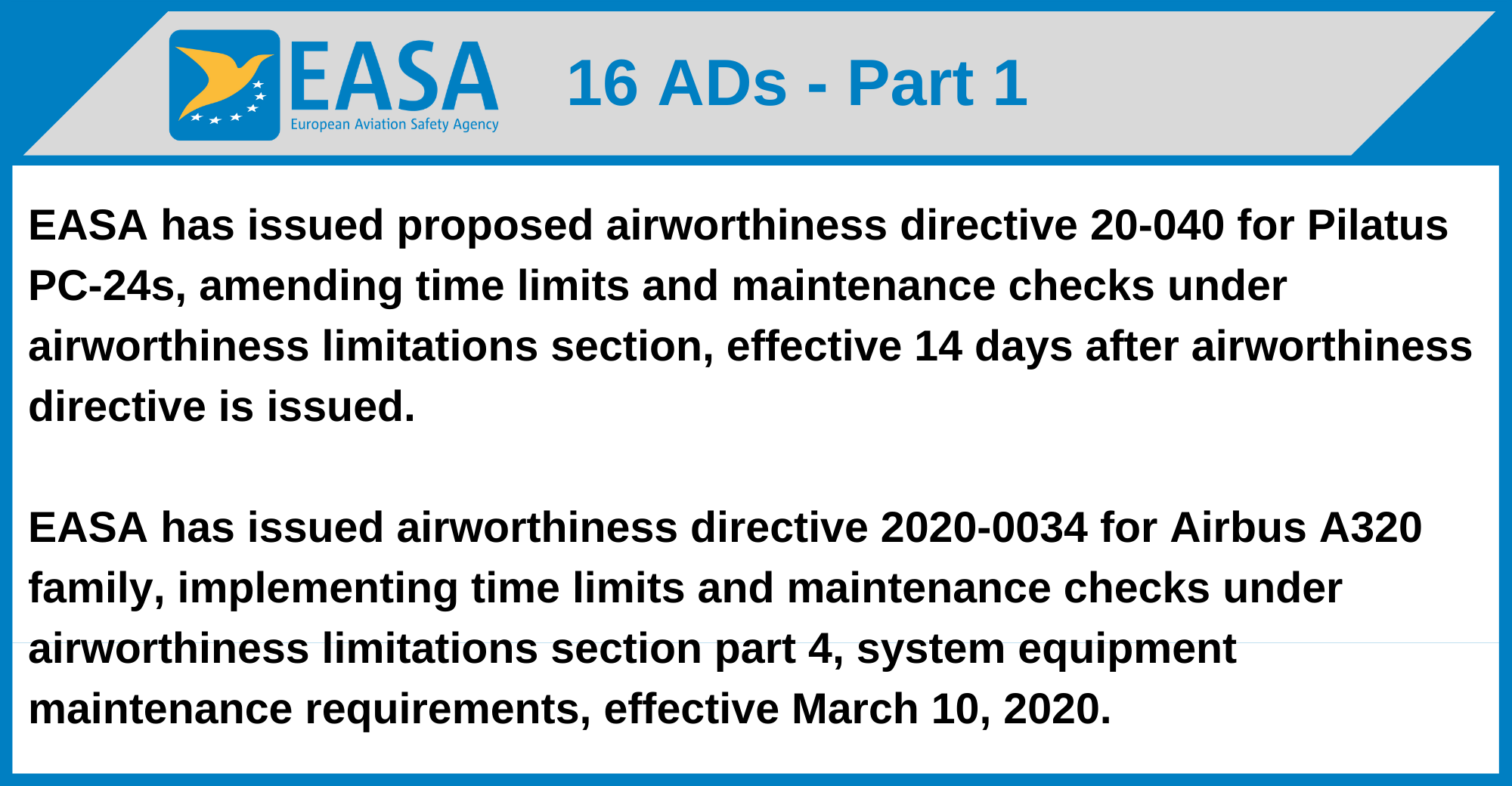 EASA - 16 ADs