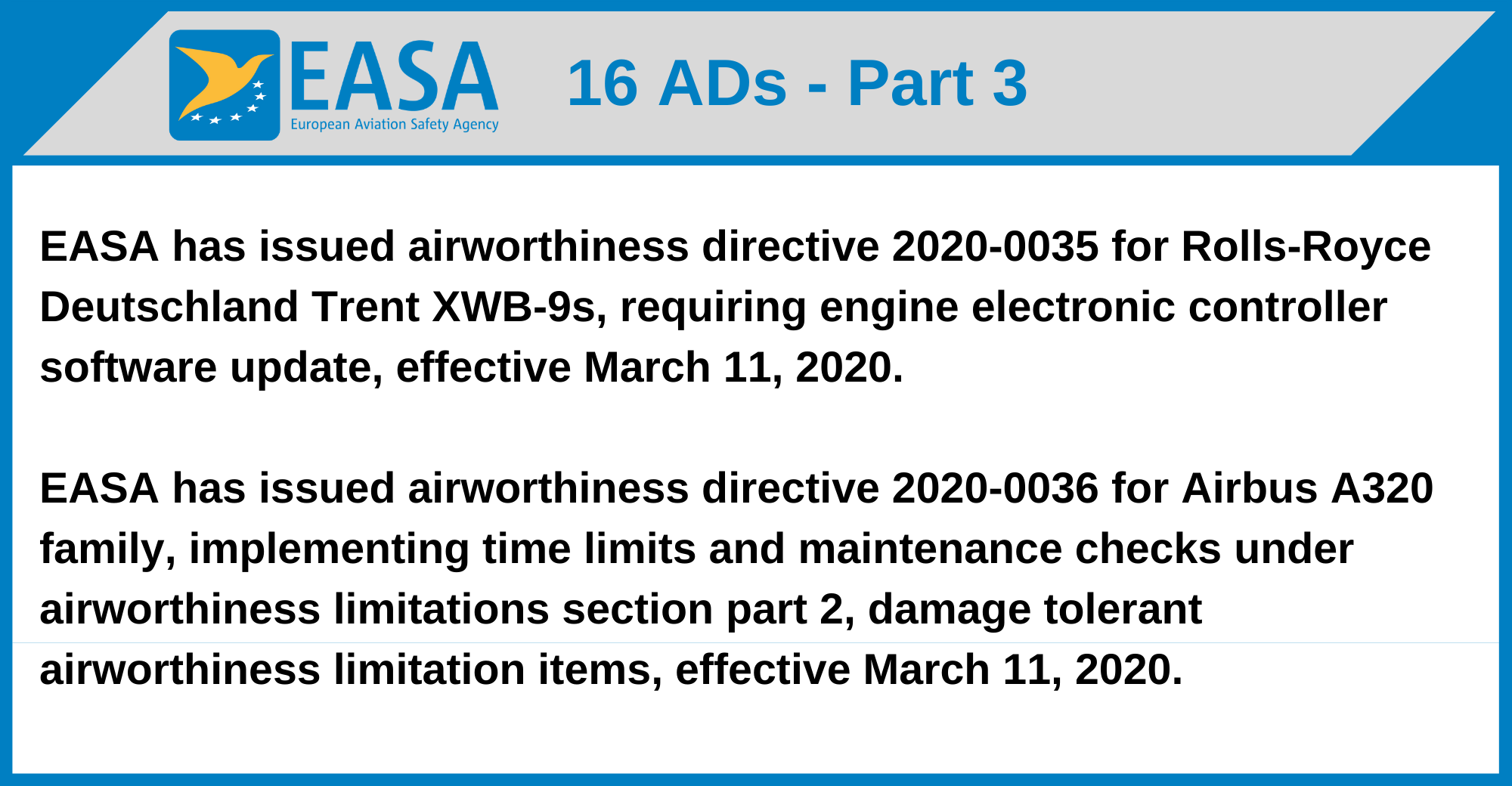 EASA - 16 ADs