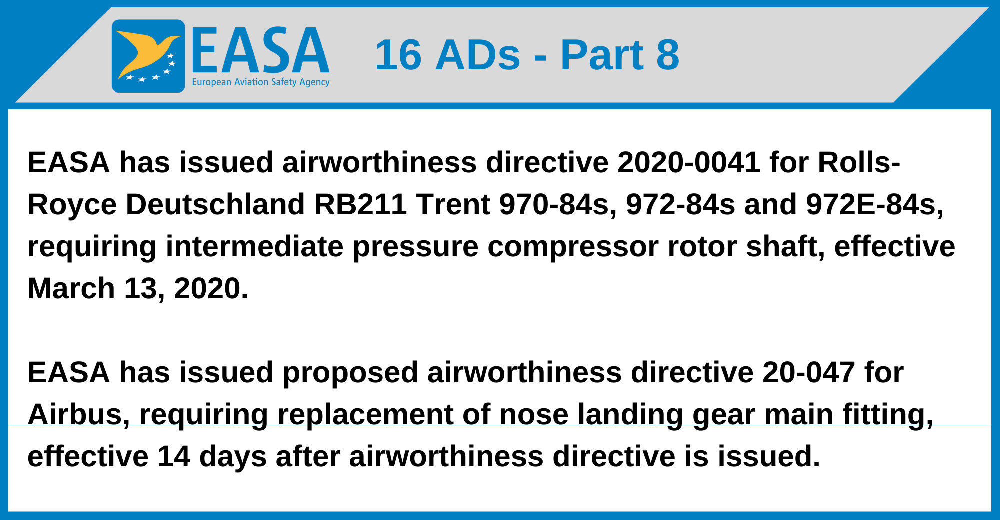 EASA - 16 ADs