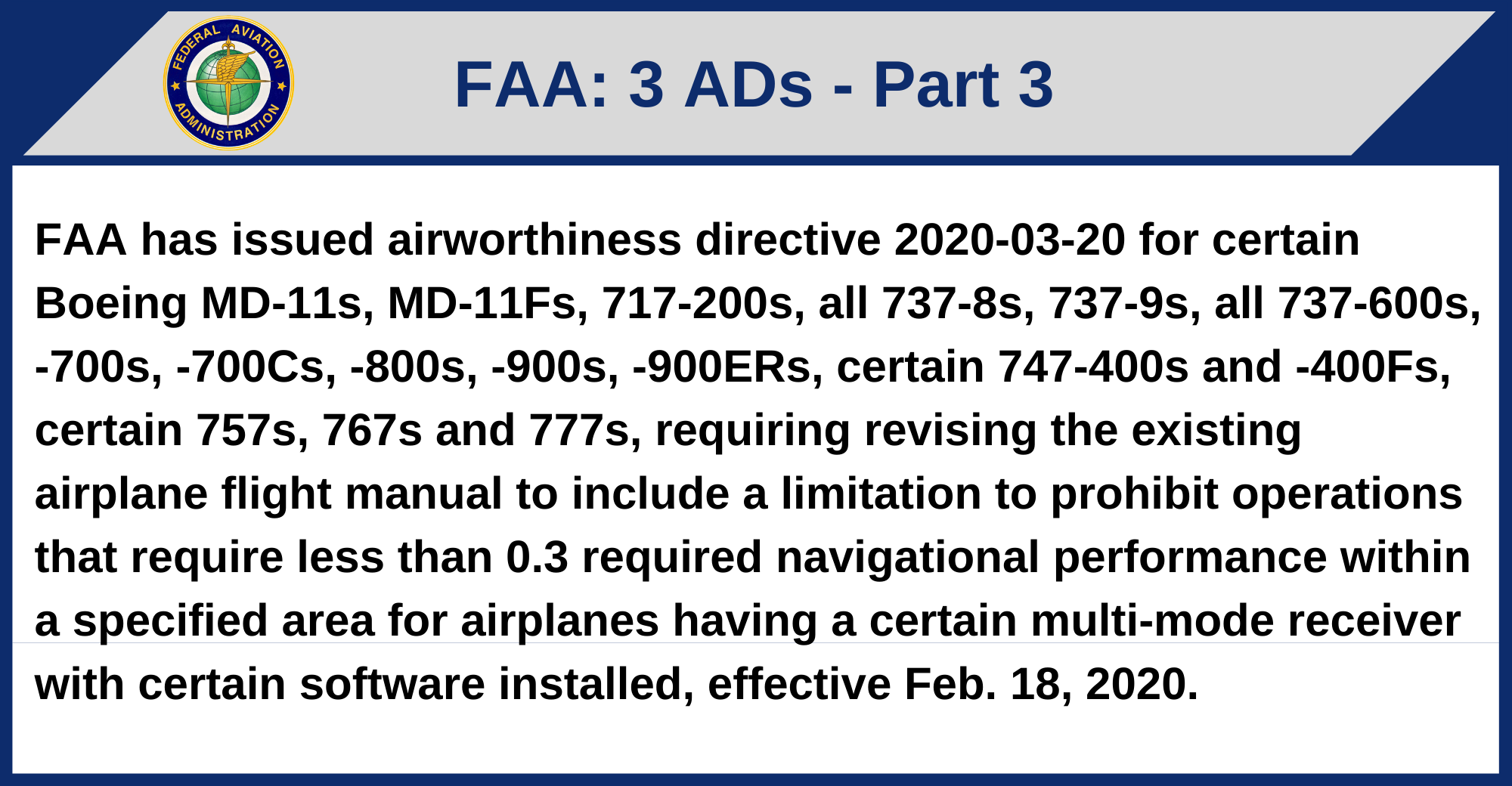 FAA - 3 ADs