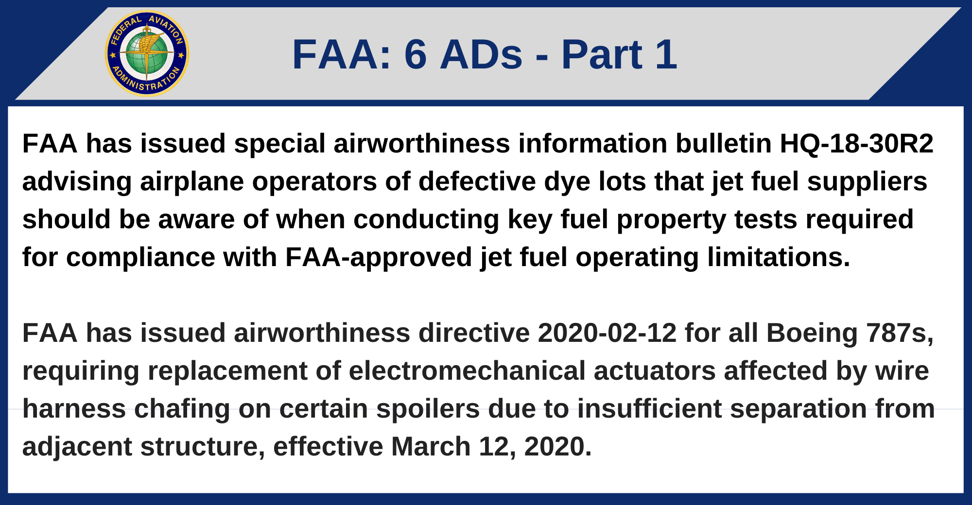 FAA - 6 ADs