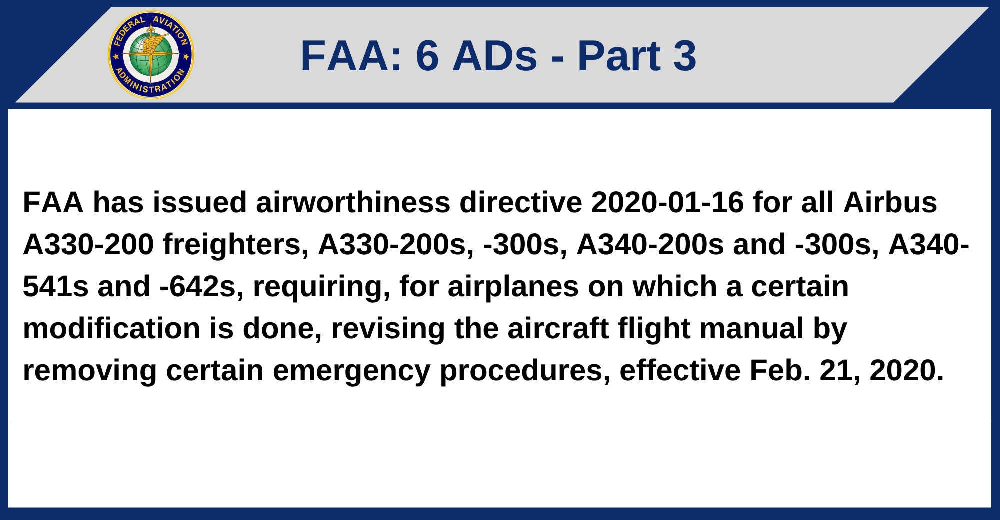 FAA - 6 ADs