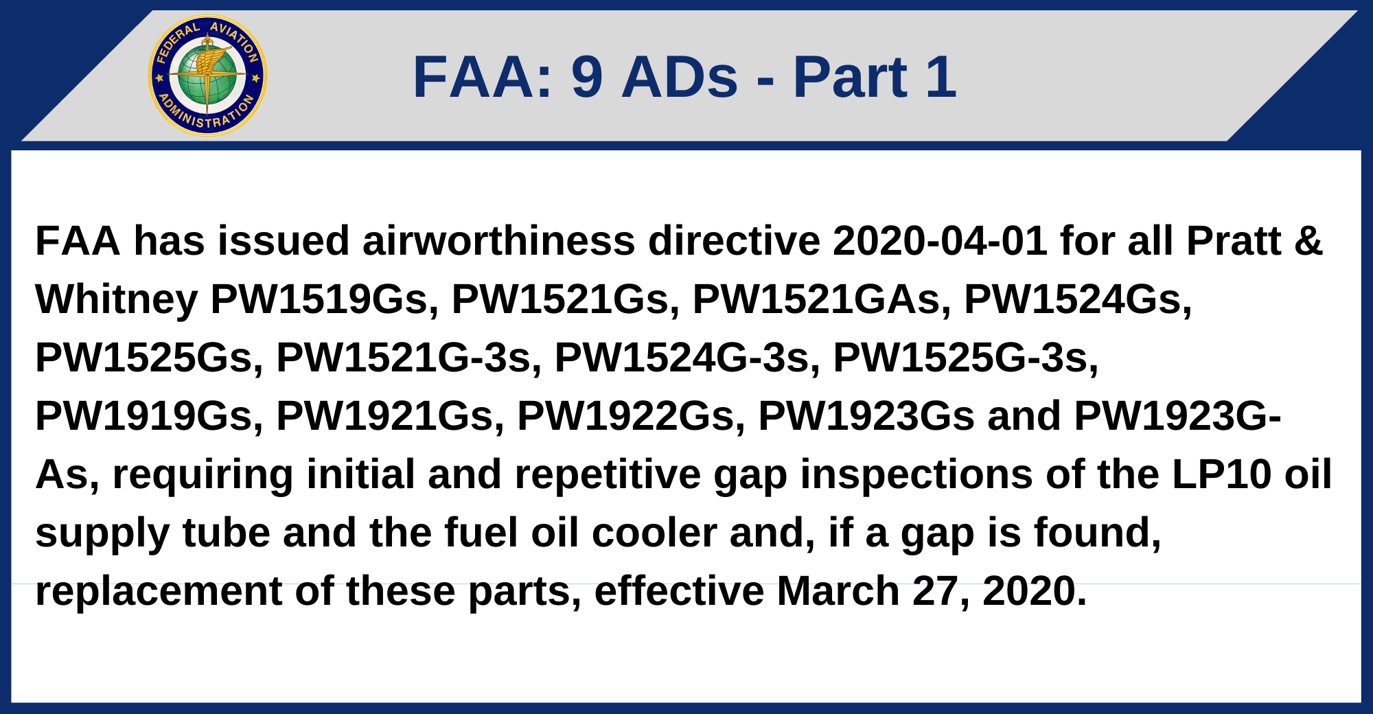 FAA - 9 ADs