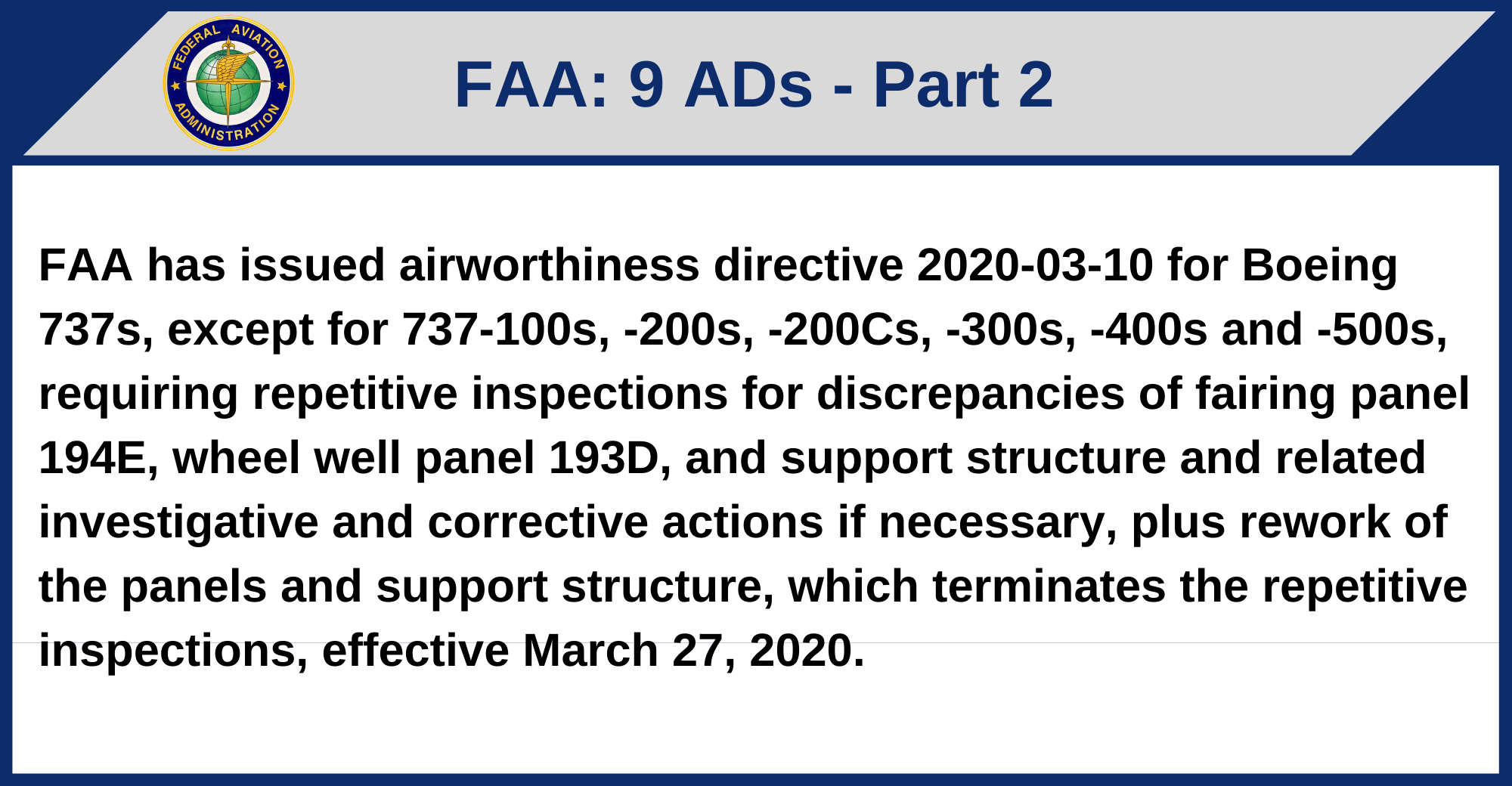 FAA - 9 ADs