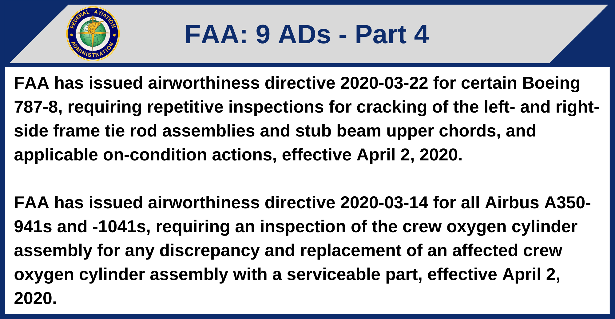 FAA - 9 ADs