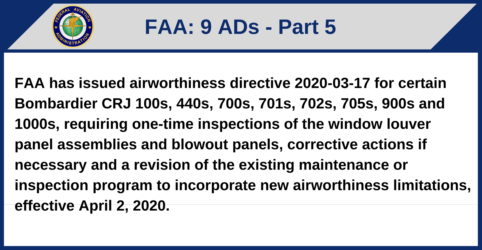 FAA - 9 ADs