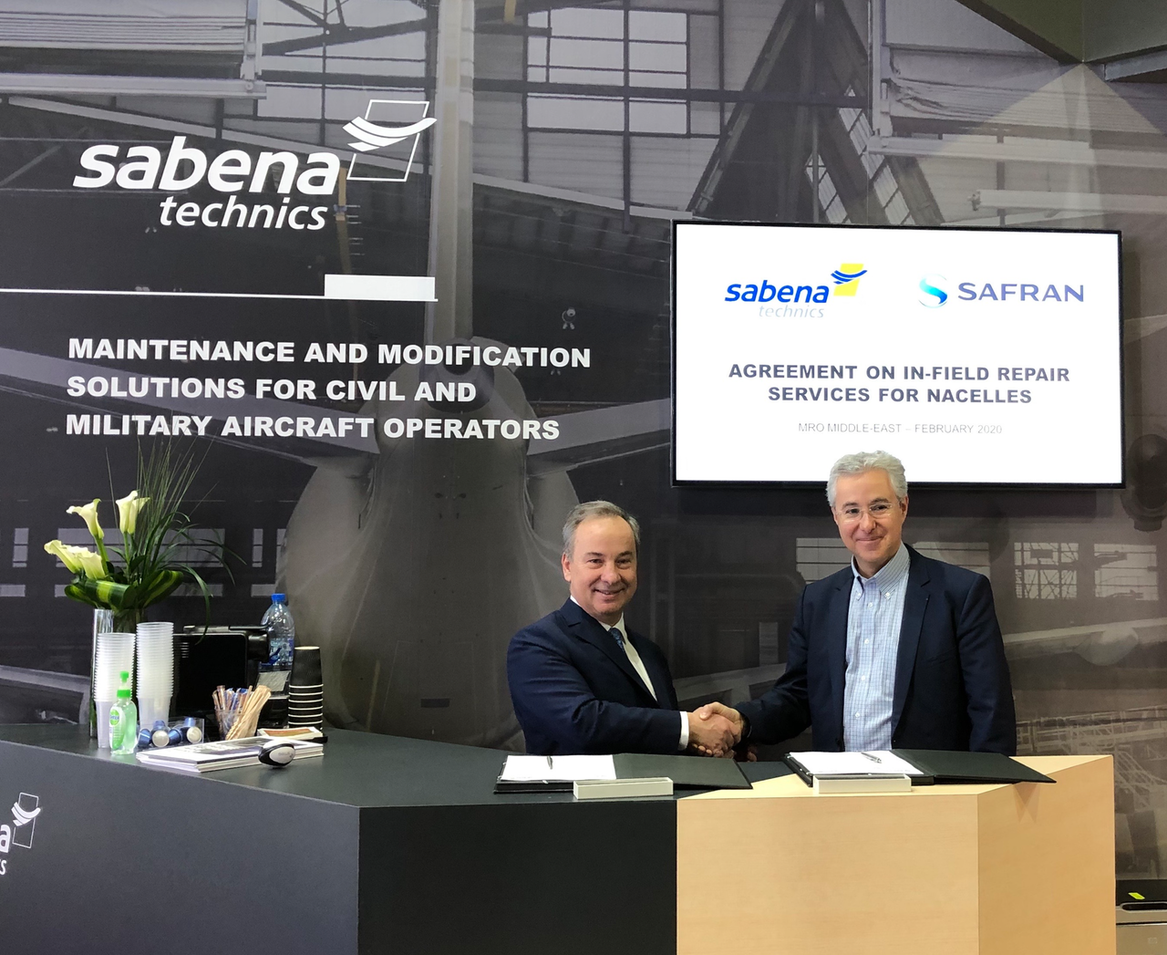 Safran Nacelles-Sabena Technics contract signing at MRO Middle East