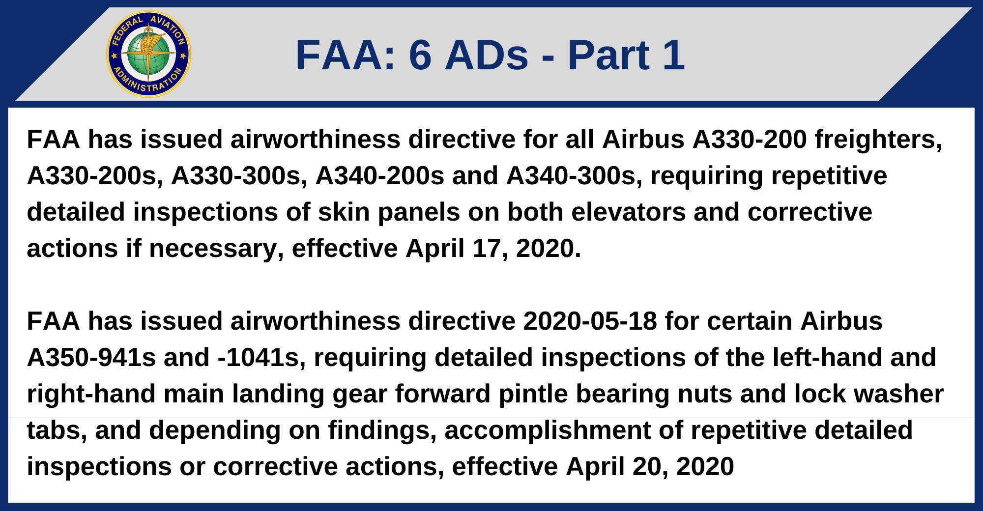 FAA - 6 ADs