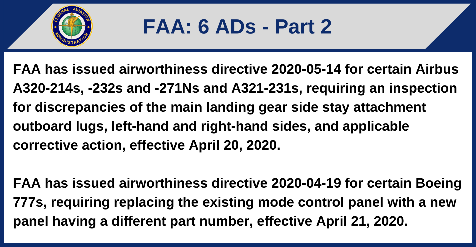 FAA - 6 ADs