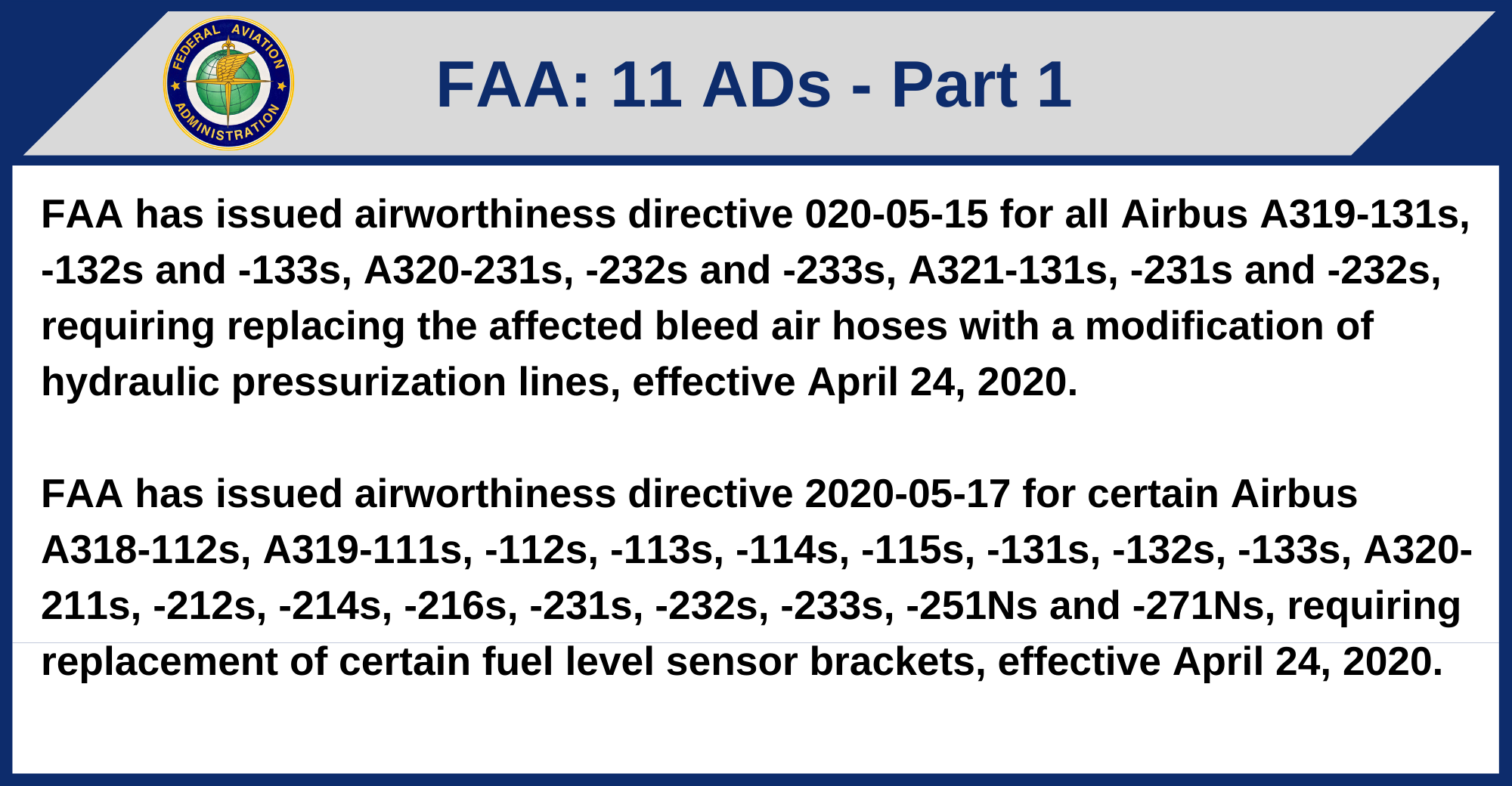 FAA - 11 ADs