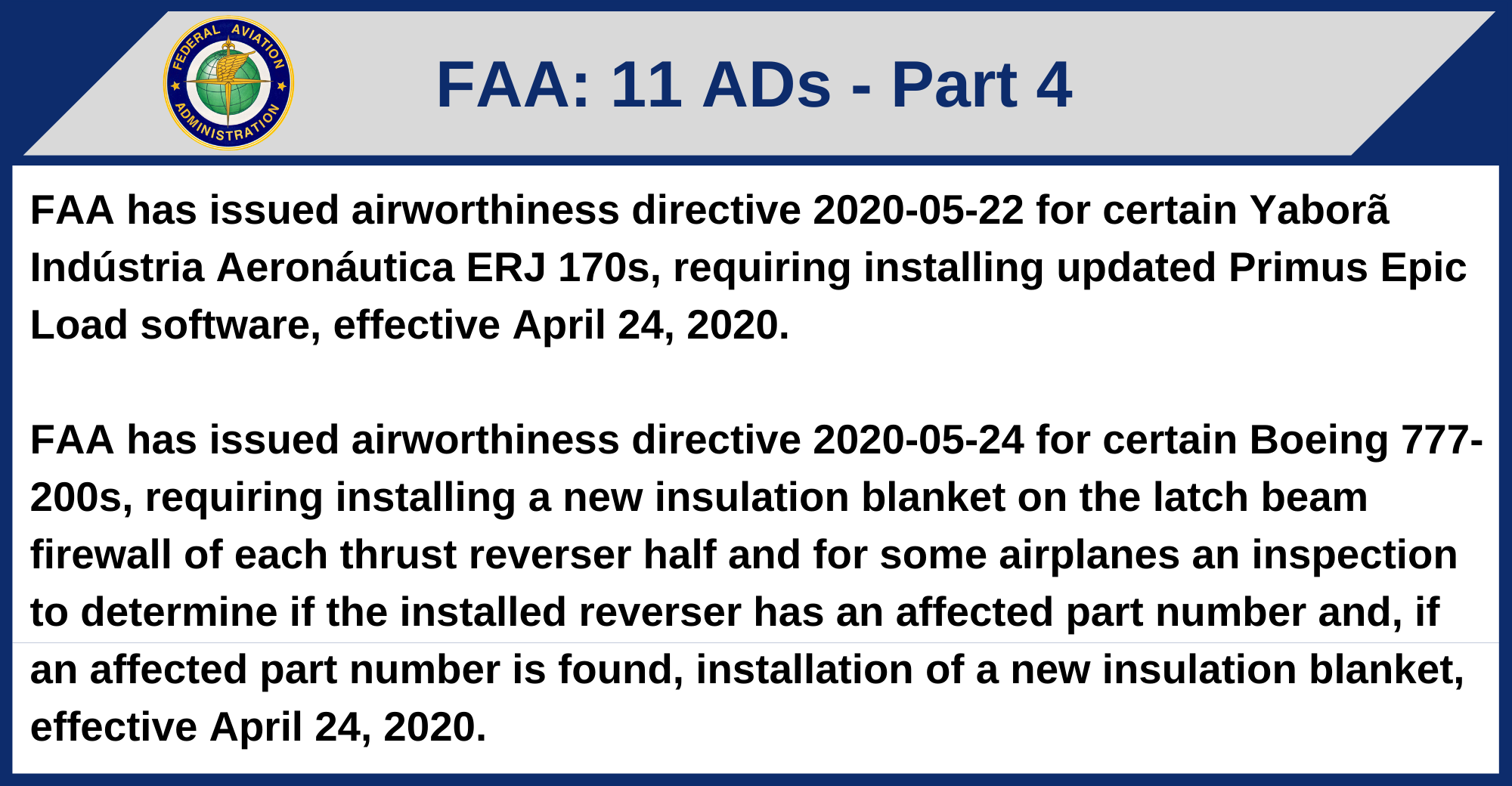 FAA - 11 ADs