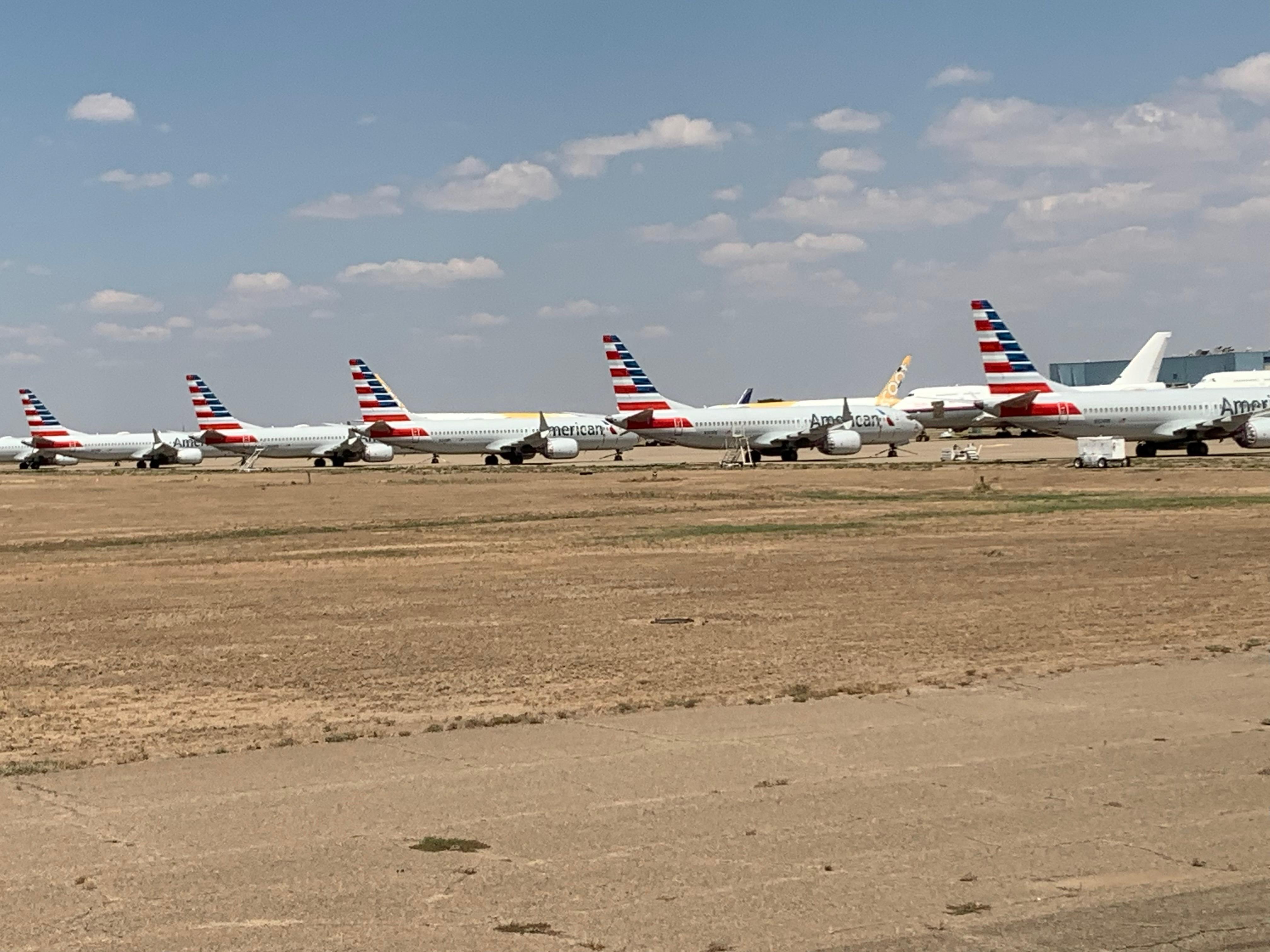 Parked aircraft at Roswell