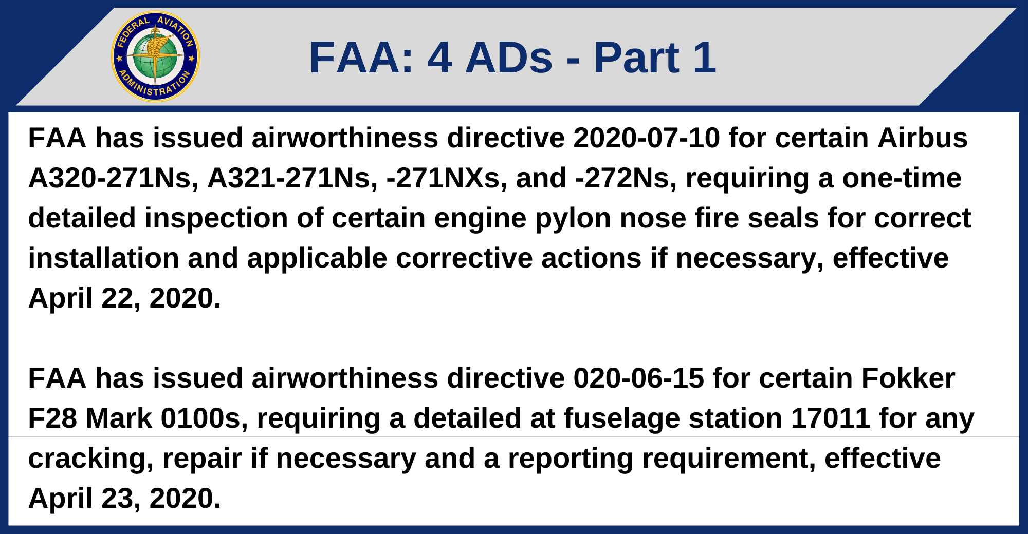 FAA - 4 ADs