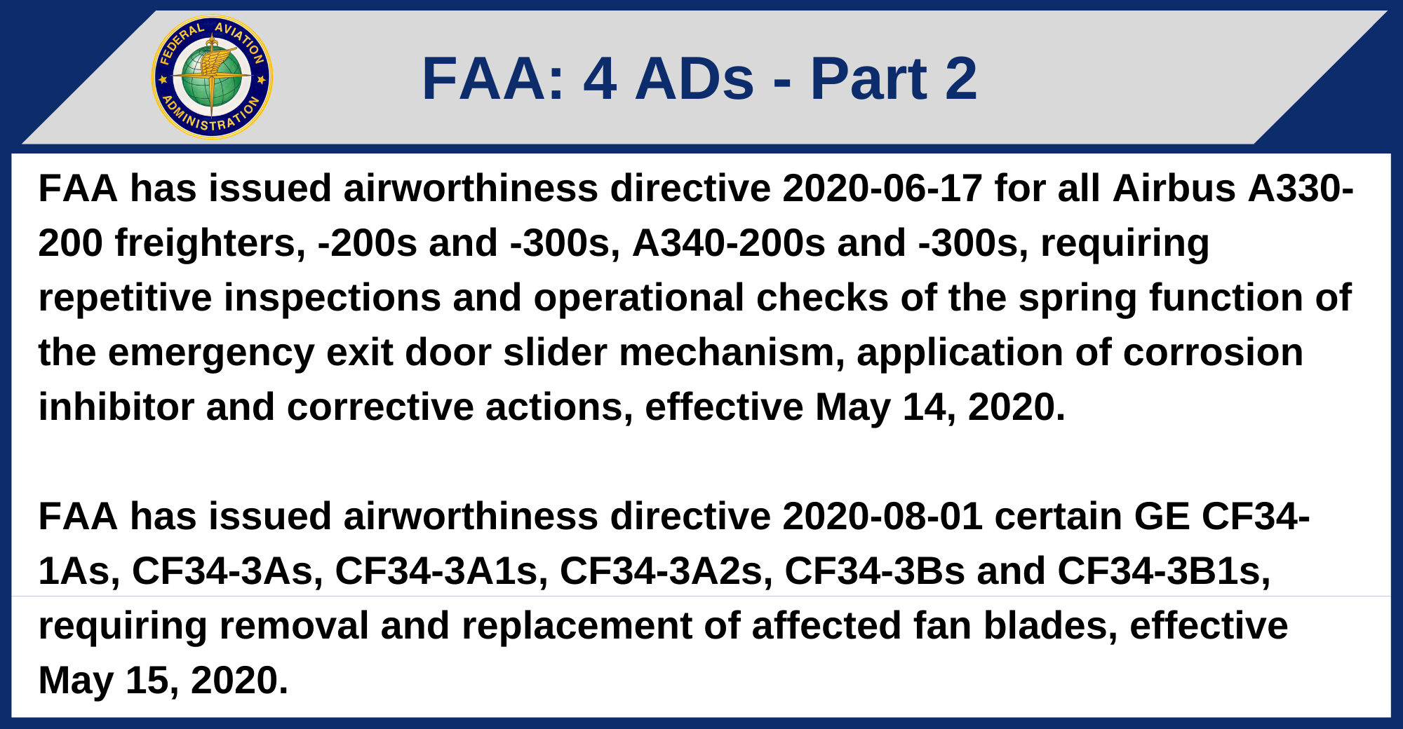 FAA - 4 ADs