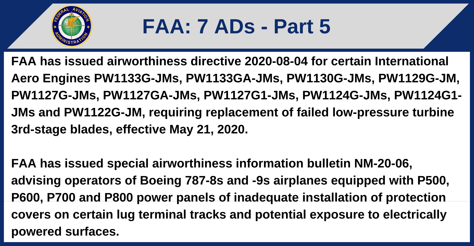 FAA - 7 ADs