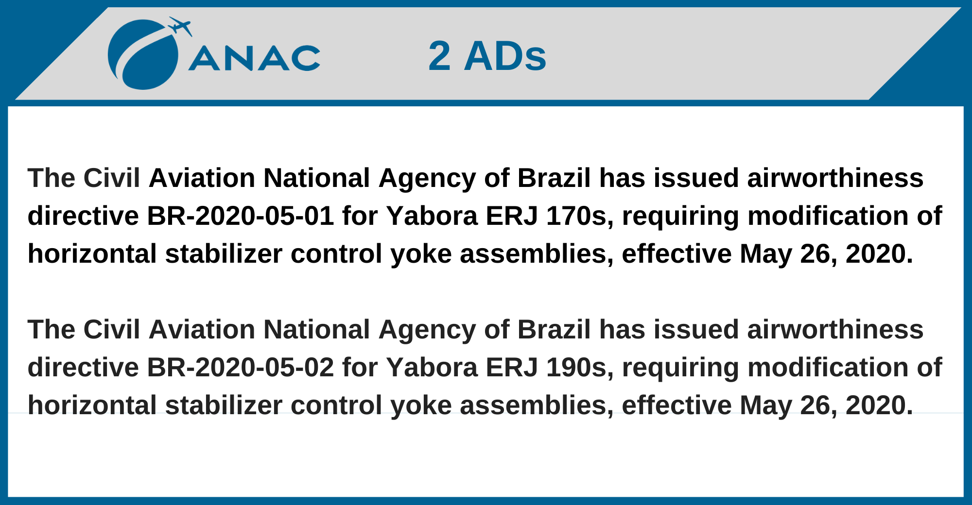 ANAC - 2 ADs