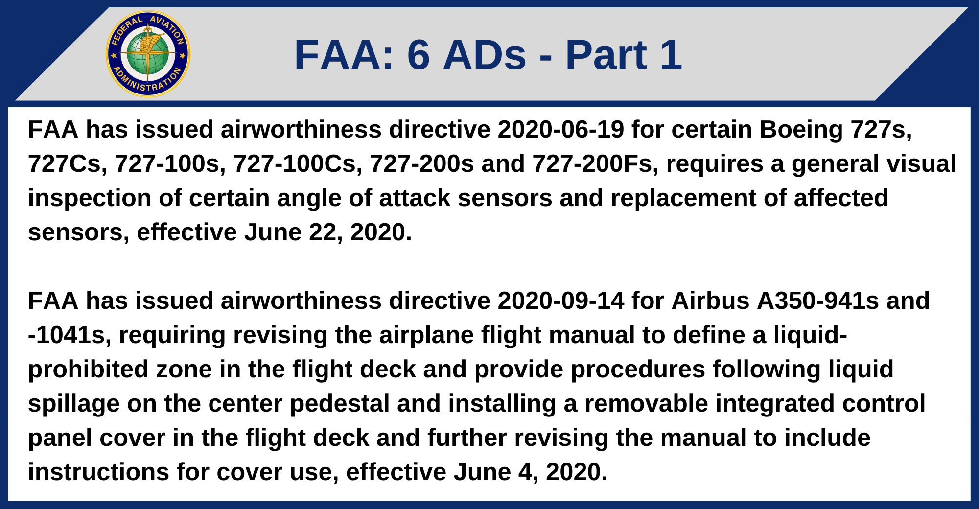 FAA - 6 ADs