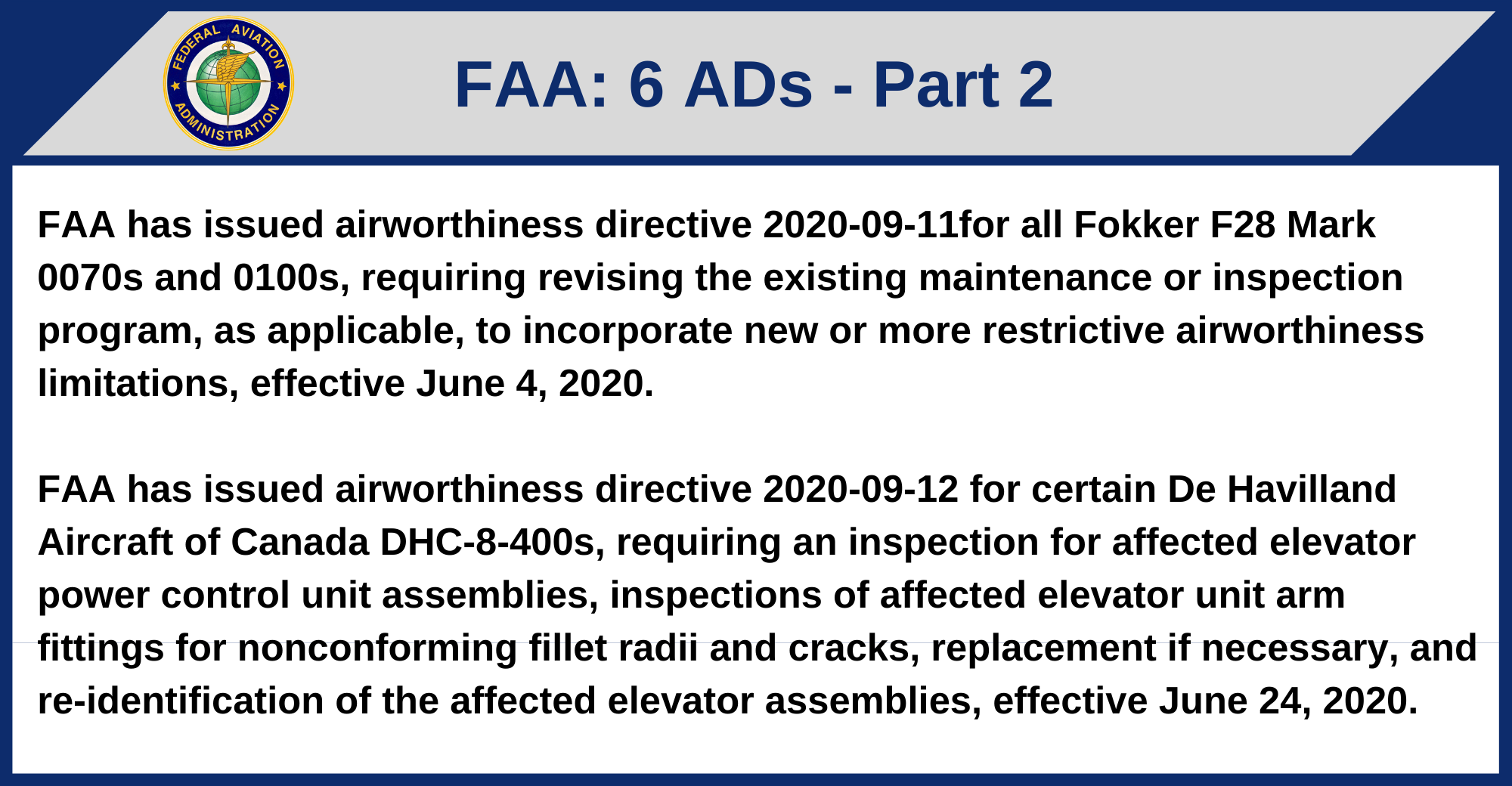 FAA - 6 ADs