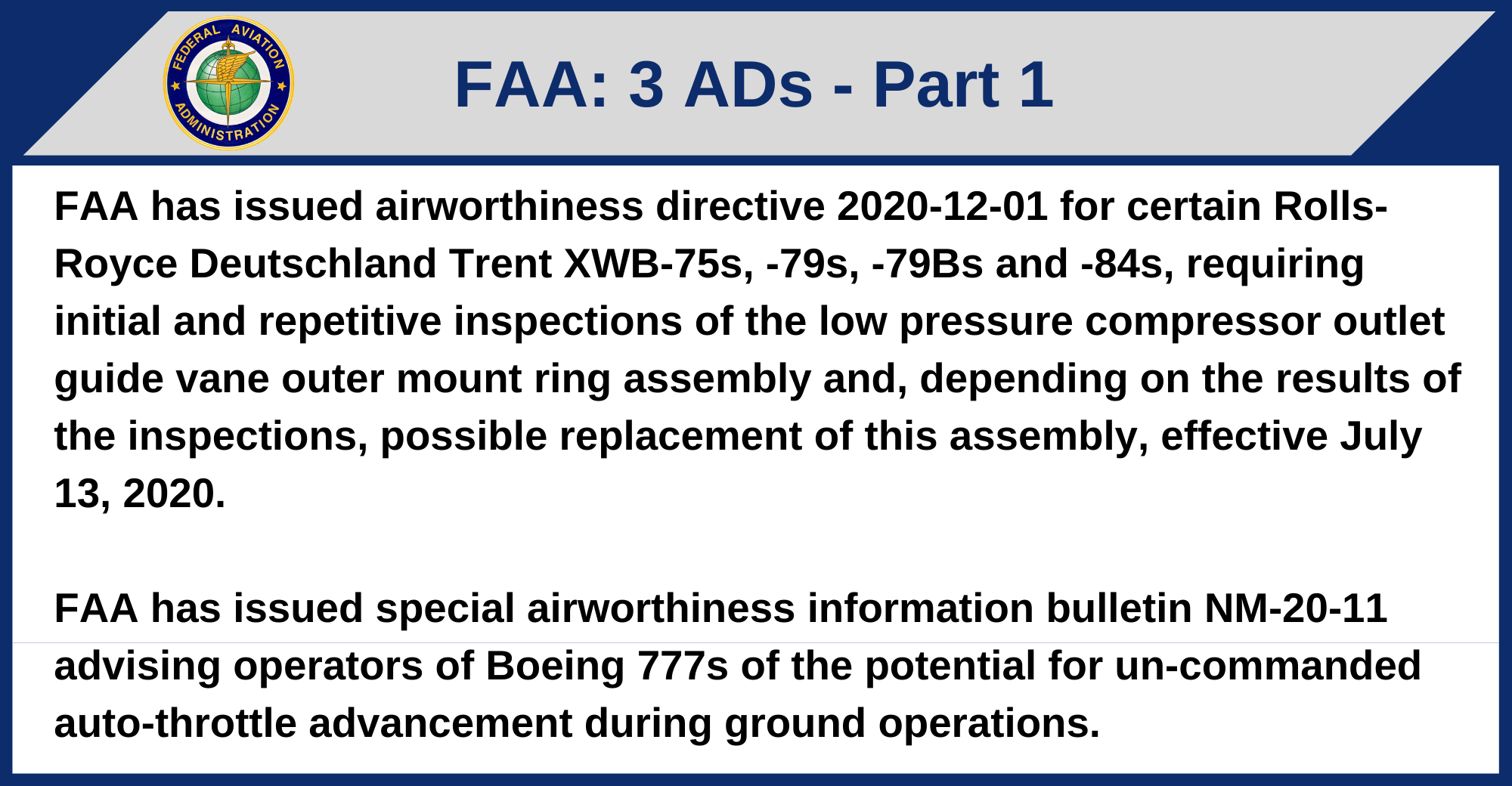 FAA - 3 ADs