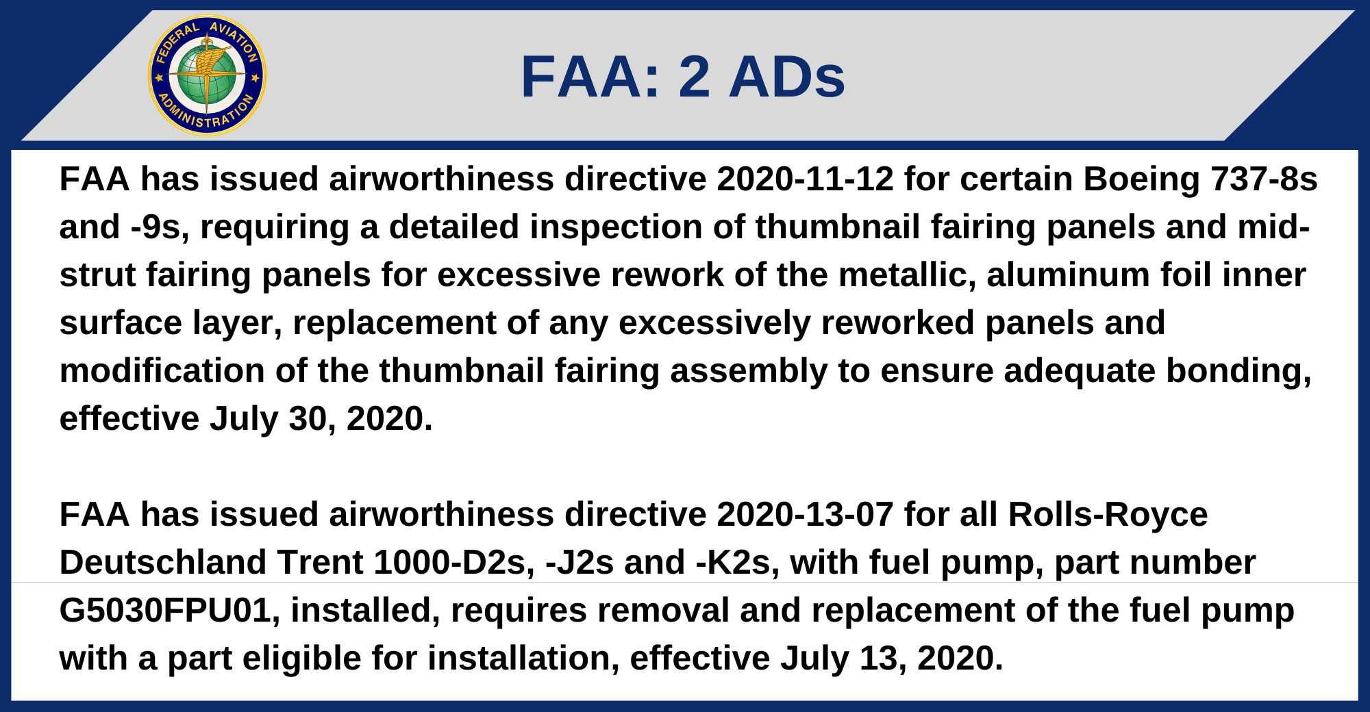 FAA - 2 ADs