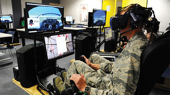 cadet in immersive training