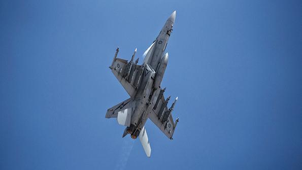 fighter jet in flight