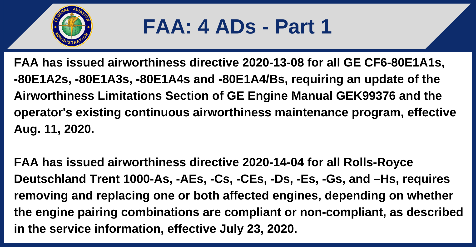 FAA - 4 ADs
