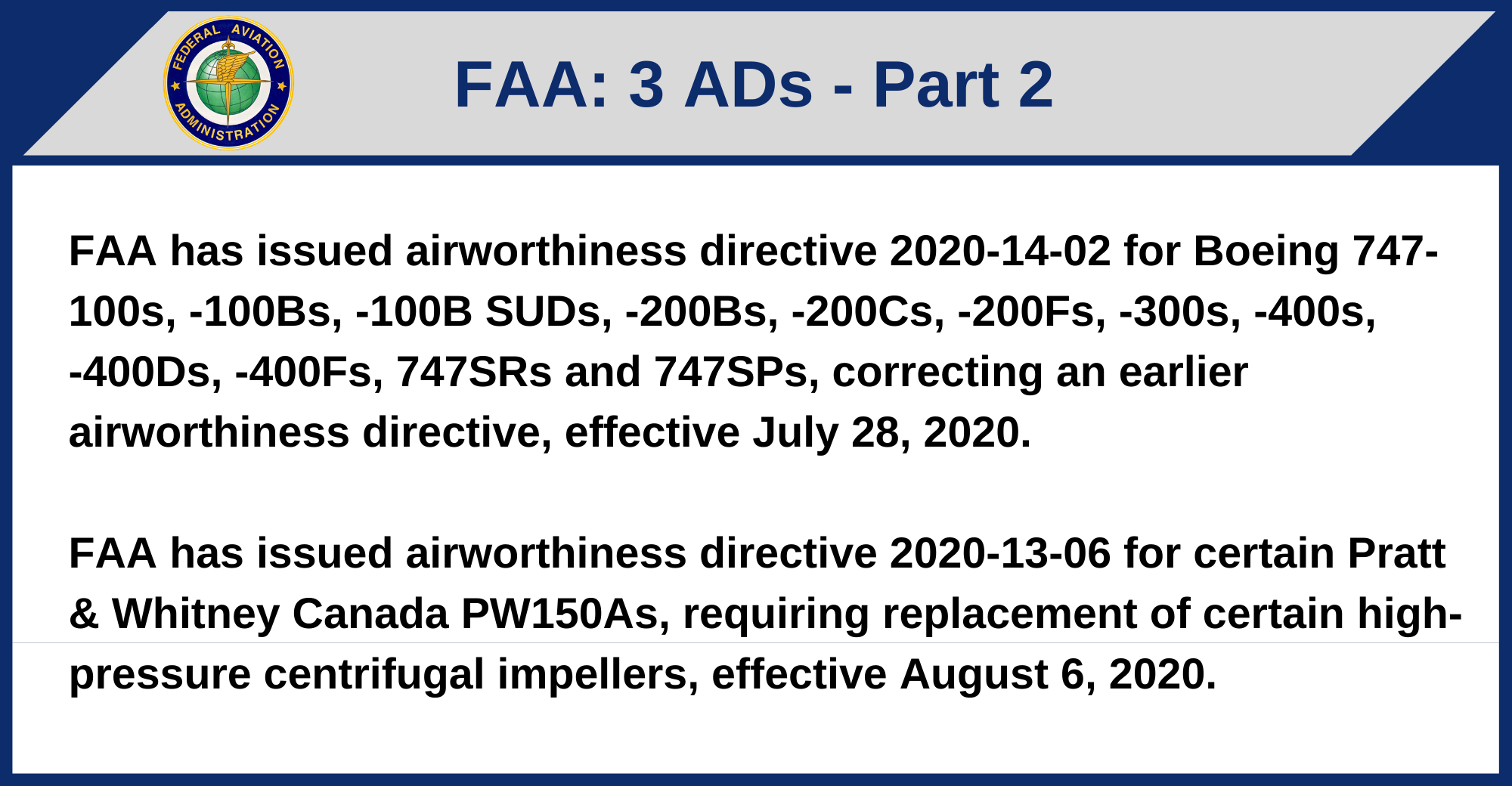 FAA - 3 ADs