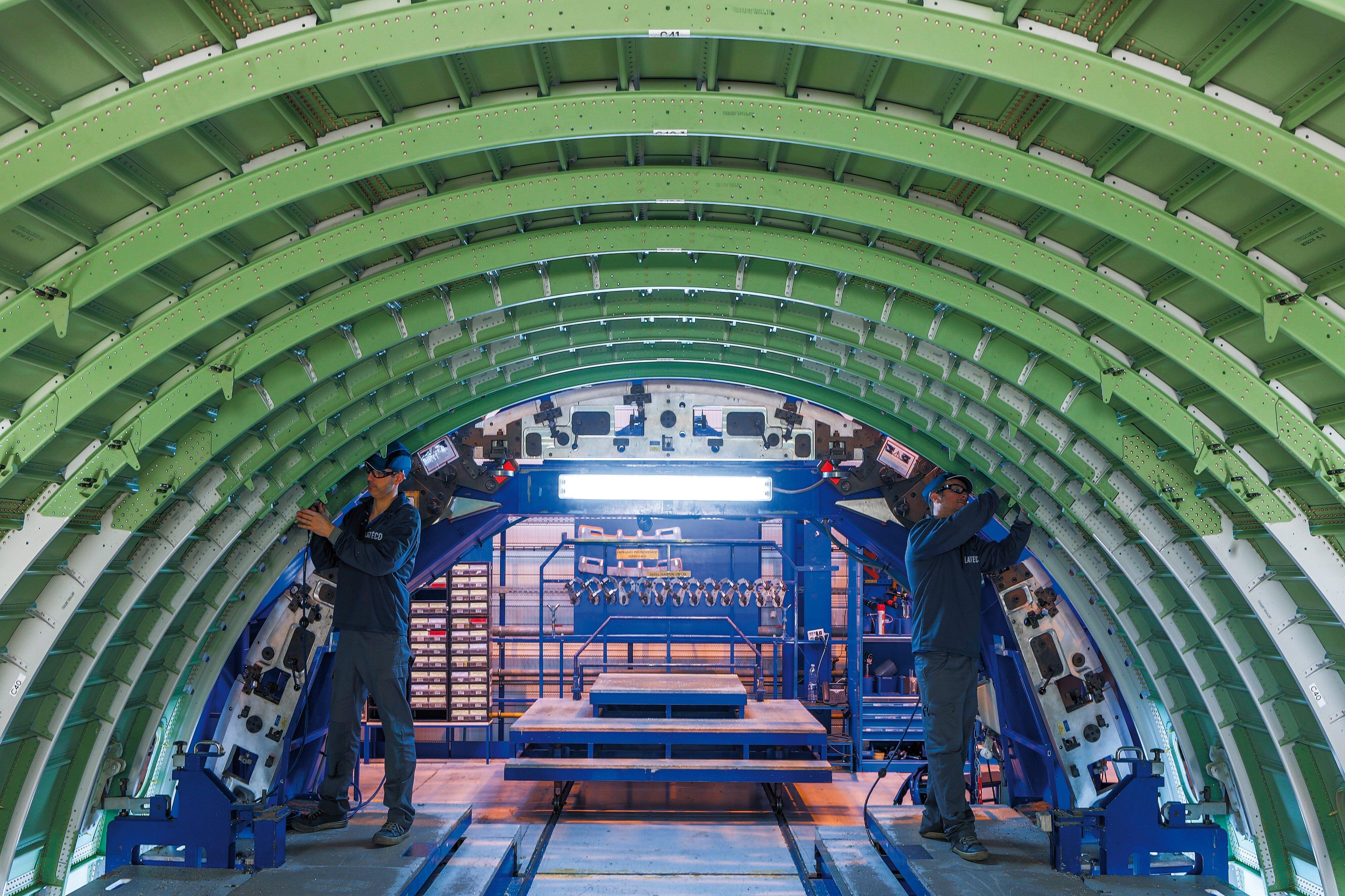 Latecoere in Toulouse manufacturing A330 fuselage