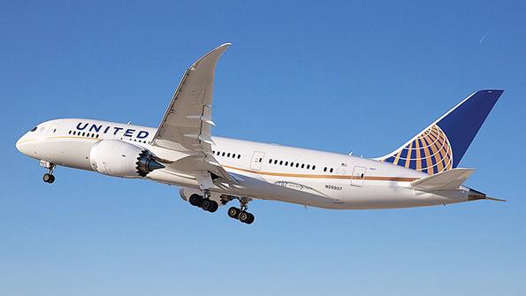 United Airlines aircraft in flight