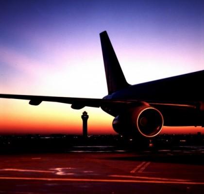 sunset at Dallas Fort Worth International Airport