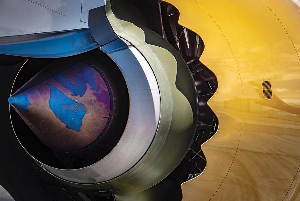 Gulf Air Boeing 787 at Portland International Airport