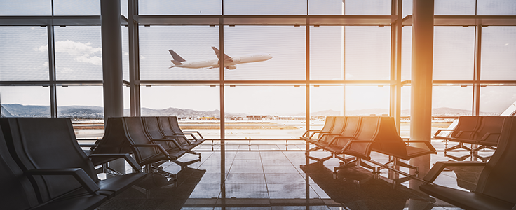 generic airport sunset