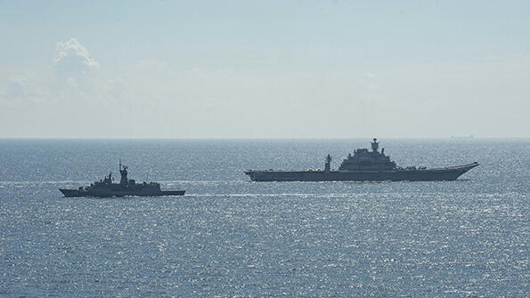 Indian aircraft carrier at sea