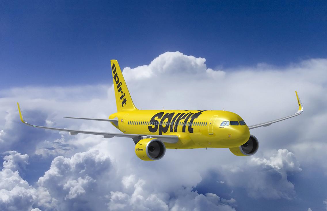 Spirit A320 neo flying