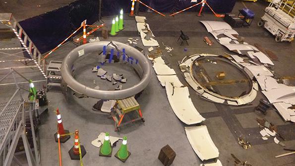 debris from engine incident